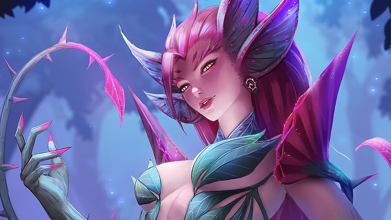 flowers, Zyra, League of Legends, video games, 4K