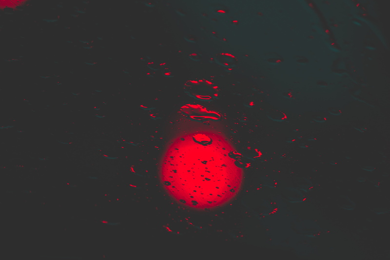 full frame, lights, indoors, illuminated, dark background, yellow, high angle view, black Color, close-up, water drops, blood, drop, reflection, 5K, black background
