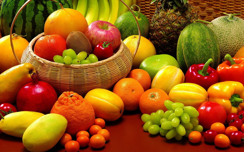 banana, kiwi, grapes, food, fruits, 2K, veggies, pepper, melons, apples