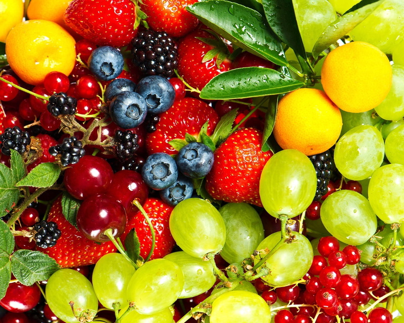 berry Fruit, food, dessert, healthy Eating, banana, strawberries, tangerine, vegetable, sweet Food, citrus Fruit, orange - Fruit, vitamin, green Color