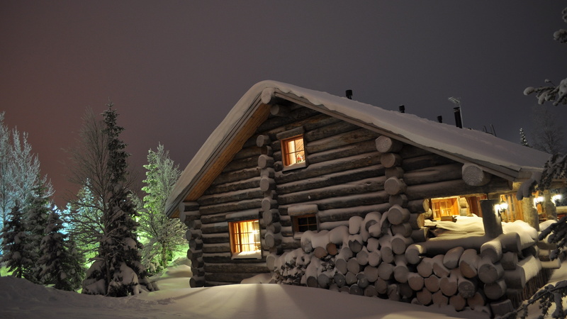 wooden, cold temperature, brown, 4K, lounge, cabin, landscape, winter, lighting equipment, dusk, night, decoration, building, house, built structure, architecture