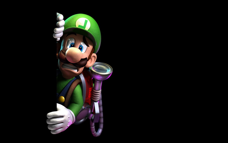 Luigis Mansion, representation, video games, child, Luigis Mansion: Dark Moon, copy space, toy, black background, green color, medical equipment, 4K, fun