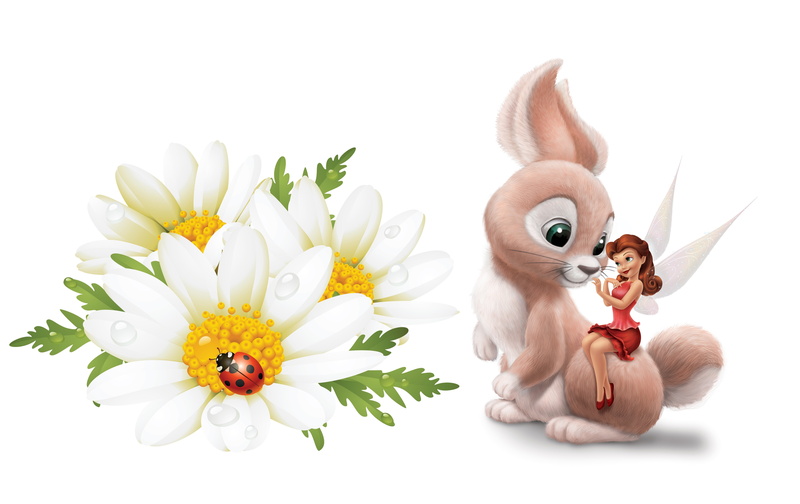 Bunny, Tinker Bell Fairies, Rosa, 5K, Daisy, fairy, art, ladybug, flowers, princess, childrens