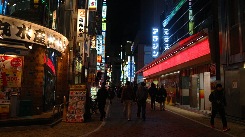 akiba, built structure, crowd, street, night, winter, chiyoda, city, illuminated, real people, architecture, office building exterior, building exterior
