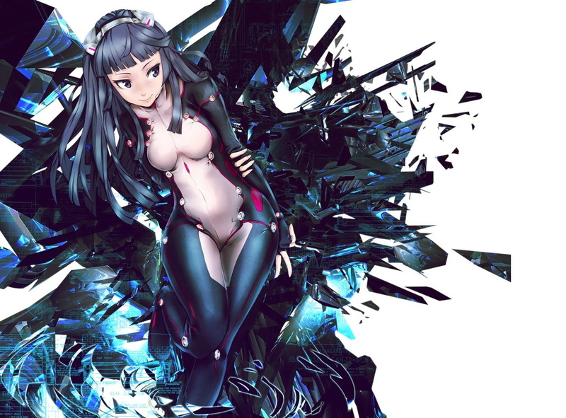 beautiful woman, white background, standing, studio shot, young adult, anime girls, one person, Tsugumi (Guilty Crown), adult, beauty, hairstyle, 720P