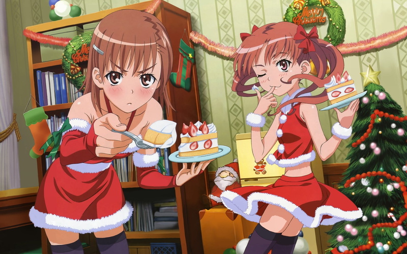 art and craft, decoration, Christmas, Misaka Mikoto, event, representation, women, craft, multi colored, anime girls, Shirai Kuroko, celebration, toy, festival