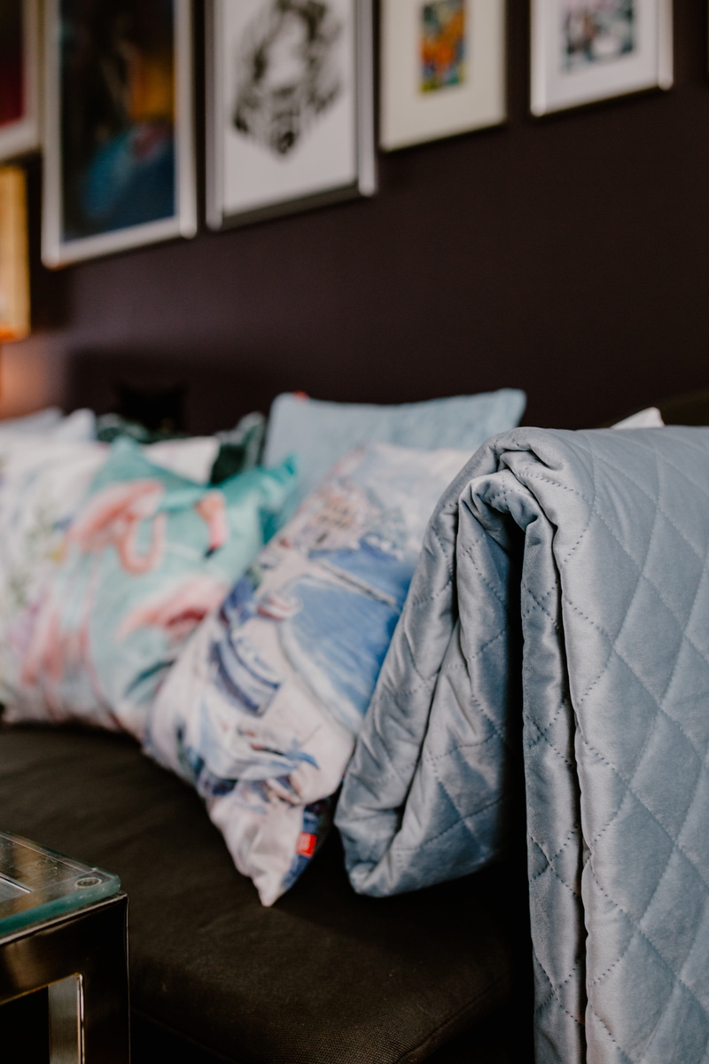 sofa, living, no people, sheet, cozy, domestic room, clothing, house, textile, comfy, modern, messy, furniture, room, floral pattern, bed, decor, pattern