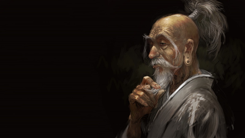 Hunter x Hunter, simple background, Netero, digital art, 1080P