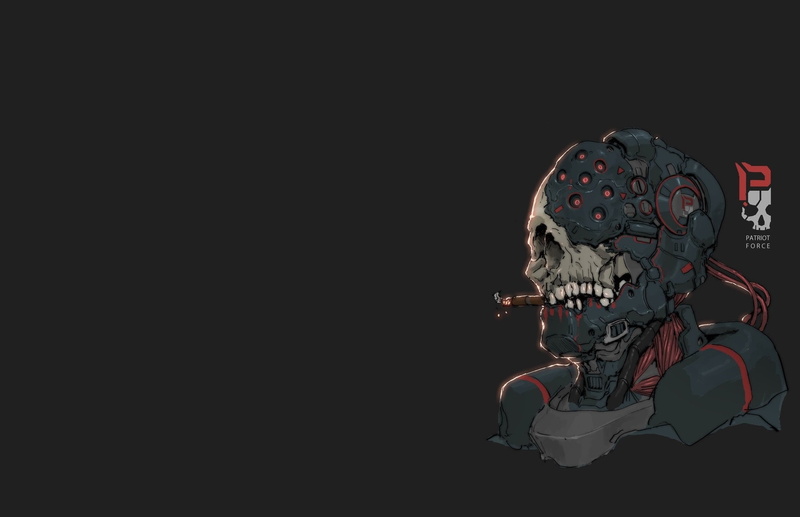 skull, cigarettes, Ching Yeh, 1080P