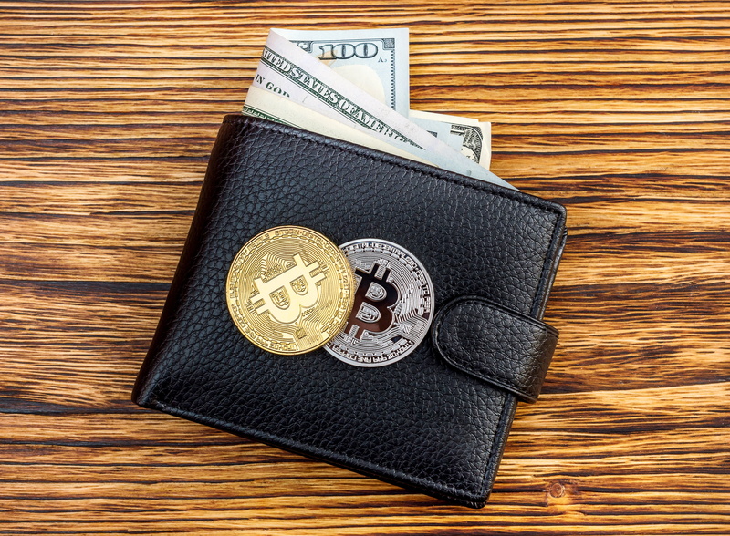 btc, dollar, purse, wallet, 2K, bitcoin
