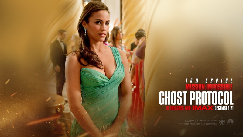 one person, adult, dress, young women, long hair, clothing, indoors, young adult, three quarter length, hairstyle, movies, fashion, standing, Mission Impossible Ghost Protocol