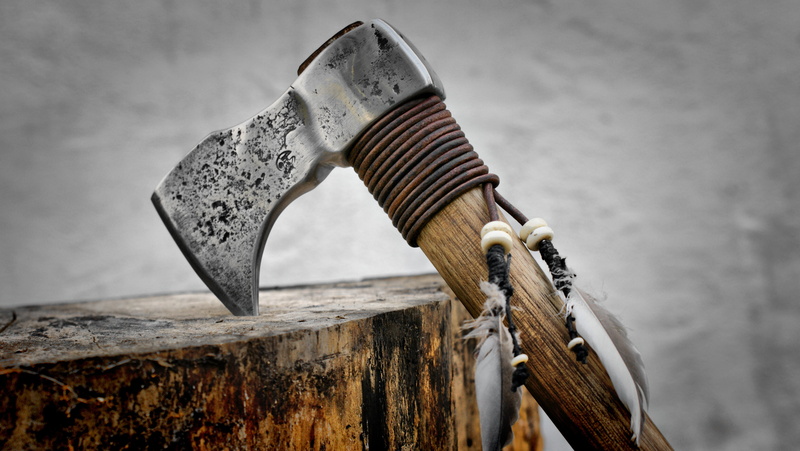 strength, water, low angle view, close-up, tied up, day, metal, weapons, gray, steel, ax, combat, single Object, old, focus on foreground, 2K, construction Industry