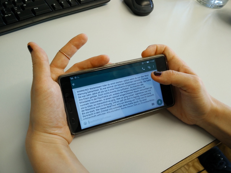 person, message, indoors, black, one person, hands, cellphone, connection, keyboard, internet, chain letter, using computer, mobile phone, communication