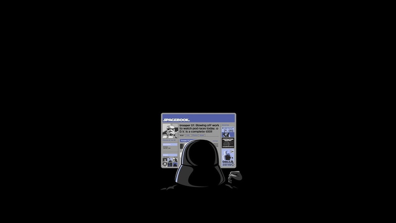 Star Wars, Facebook, simple background, 1080P, minimalism, Darth Vader, humor