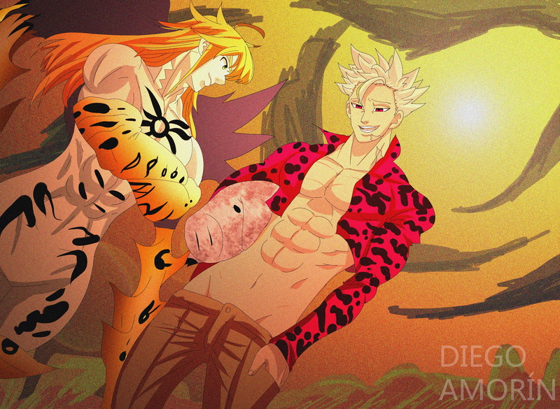 4K, Anime, Demon King (The Seven Deadly Sins), Ban (The Seven Deadly Sins), Hawk (The Seven Deadly Sins), The Seven Deadly Sins, Meliodas (The Seven Deadly