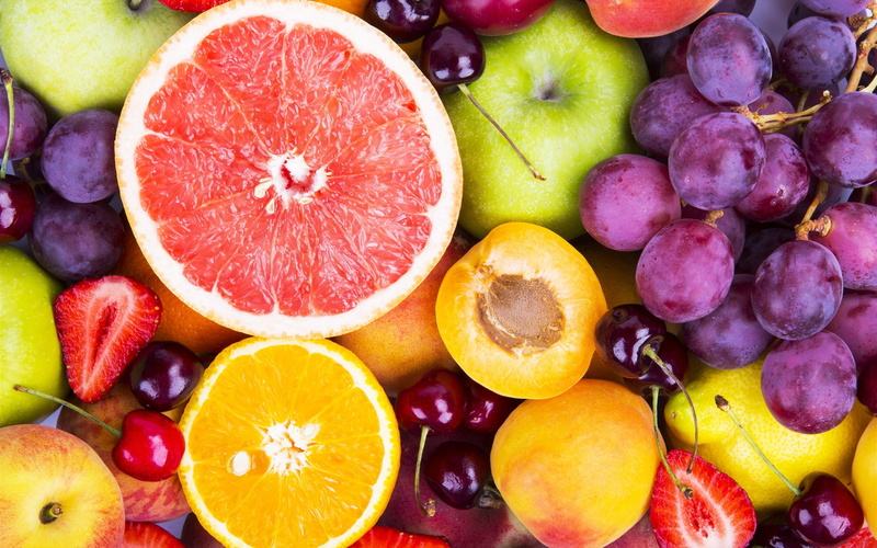 Colorful, Fruits, Grapes, 2K, Grapefruit, Berries, Oranges