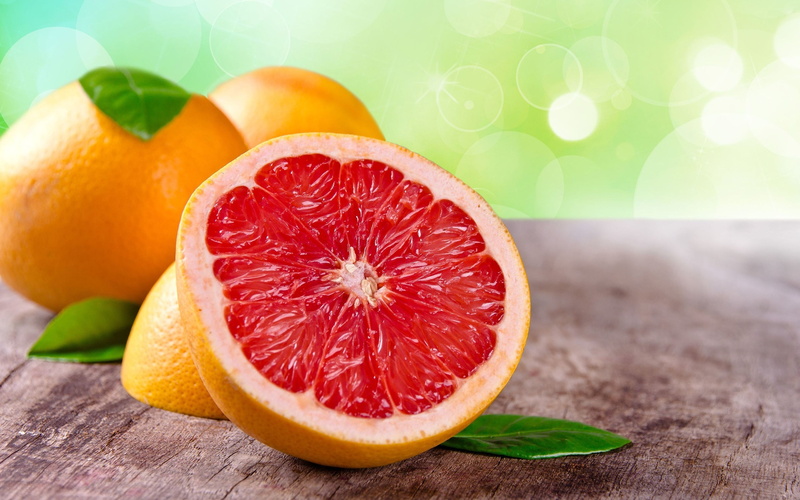 Grapefruit, 2K, Orange, Red, Leaves, Fruit