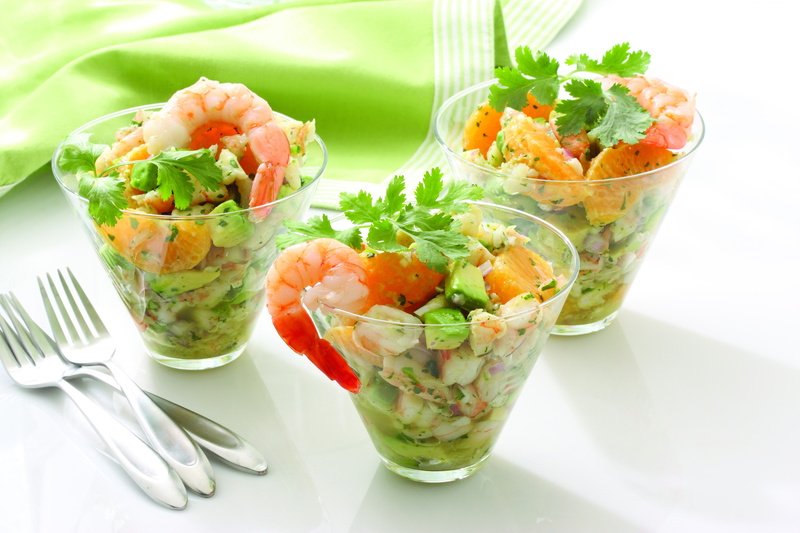 recipe, 4K, onions, mandarin, shrimp, cooking, avocado, greens