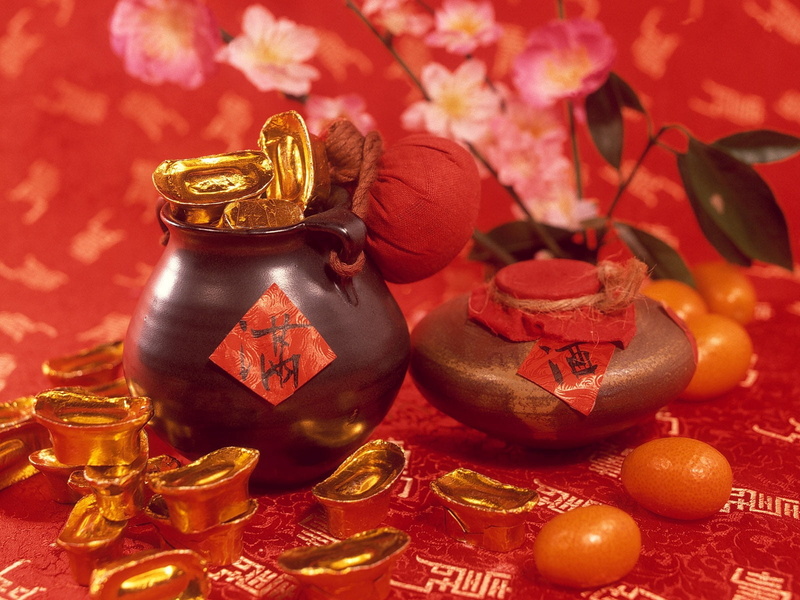 gold colored, fruit, festival, decoration, chinese new year, china, close-up, cultures, fabric, charm, gold, mandarin oranges, backgrounds, food and drink