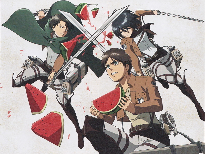 costume, indoors, Shingeki no Kyojin, 1080P, guitar, musical instrument, group of people, creativity, high angle view, Eren Jeager, artist, male likeness