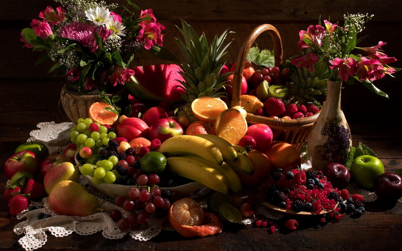 table, multi Colored, orange, red, orange - Fruit, dieting, still life, pear, pepper - Vegetable, groceries, no People, thanksgiving, 1080P, flowers, pumpkin