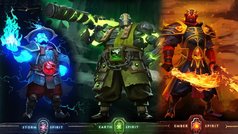1080P, Ember Spirit, Dota 2, Earth Spirit, Storm Spirit