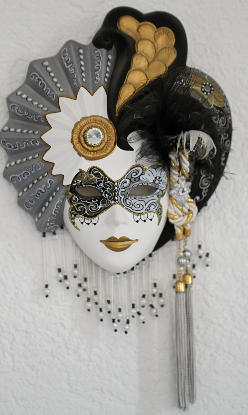 gypsum, faces, brush, decoration, human, indoors, masks, expensive, paint, color, the mask, painting, italy, mask, lady, no people, carnival, collection
