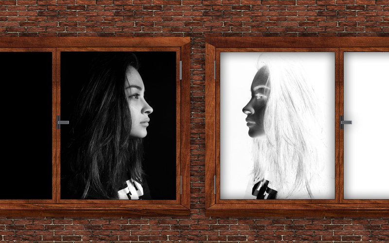 reflection, 5K, wall, mirror image, intrapersonal communication, day, process, contact, mirror, no people, hair, i, wall - building feature, dialogue