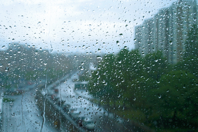 no people, architecture, storm, transportation, mode of transportation, raindrop, wet, indoors, built structure, drop, light, glass, nature, glass - material