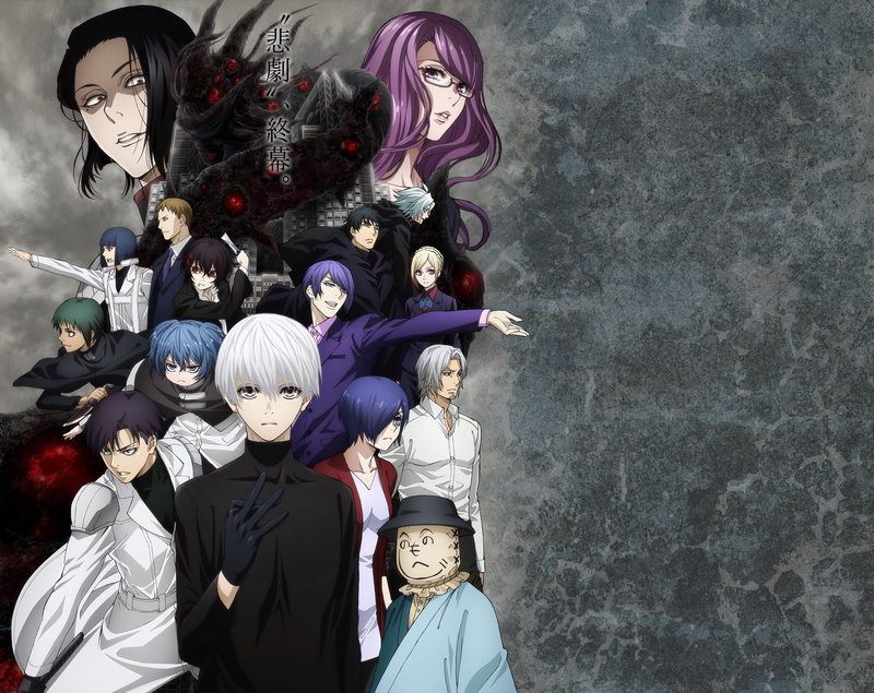 Touka Kirishima, Koutarou Amon, Rize Kamishiro, Juuzou Suzuya, Ken Kaneki, 2K, Renji Yomo, Take Hirako, Tooru Mutsuki, Shuu Tsukiyama, Tokyo Ghoul:re