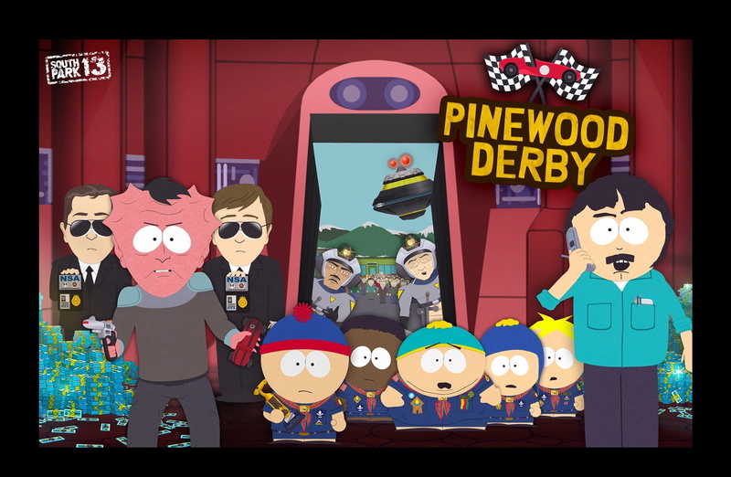 outdoors, derby, computer icon, South Park, pinewood, music, text, communication, cartoon, token black, Cartoons, technology, multi colored, arts culture and entertainment