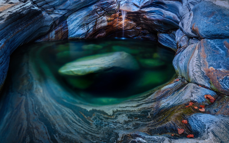 solid, plant, rough, water, full frame, nature, scenery, trunk, close-up, day, 2K, rock, backgrounds, blue, beauty in nature, tree trunk, green, rock - object