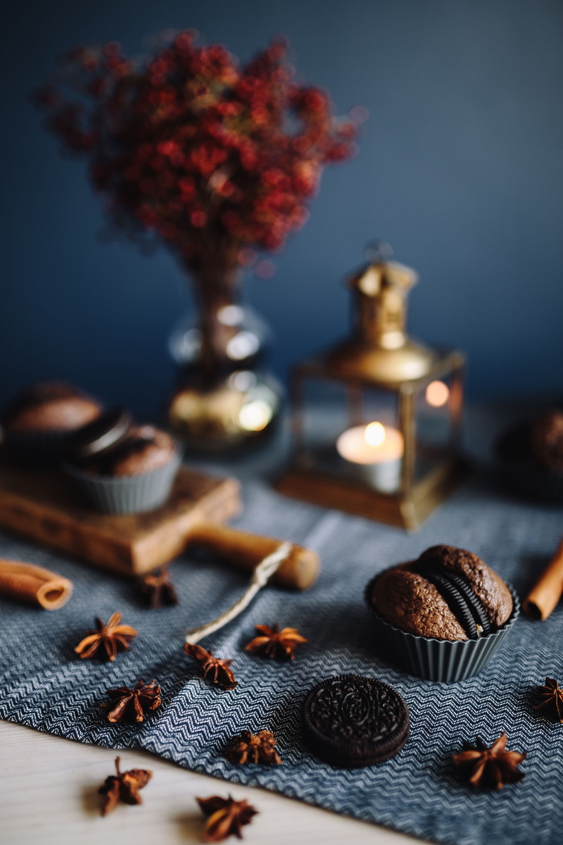 muffin, yummy, spice, freshness, cook, nature, baked, delicious, plant, metal, cake, food, Oreo, bakery, christmas, wood - Material, studio shot, dessert