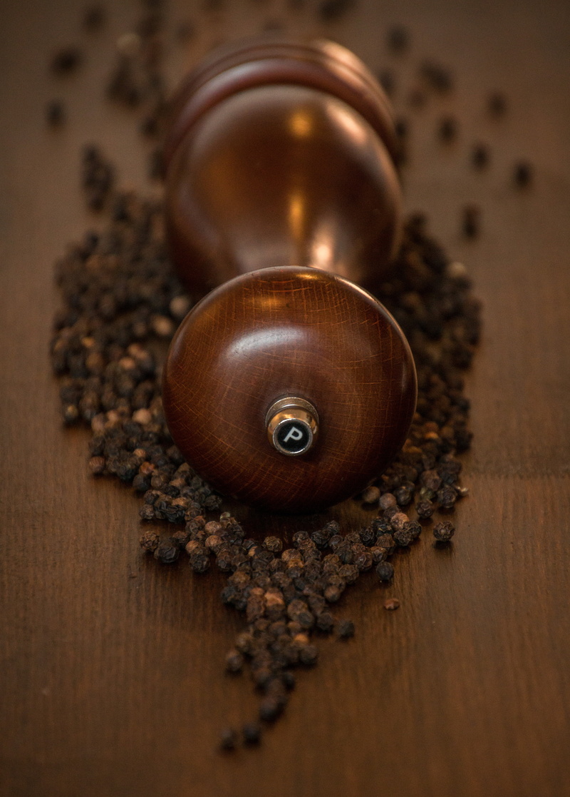 mill, selective focus, grains, close-up, food, no people, grinder, dark wood, season, sharp, indoors, brown, wellbeing, black pepper, pepper mill, still life