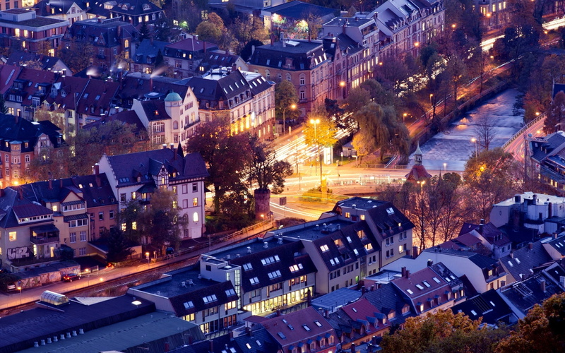 1080P, Freiburg, City, Houses, Germany, Evening, Breisgau, im, Buildings, Roads
