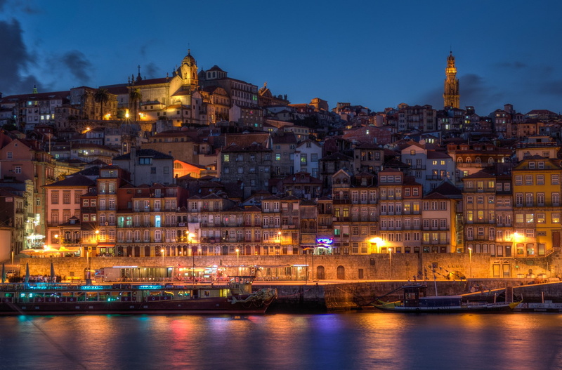 Vila Nova de Gaia, coast, river, Porto, Portugal, a city, concrete, boat, evening, de, houses, nova, vila, gaia, brown, 1080P, Buildings