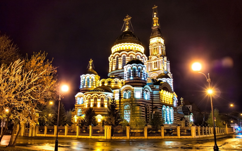1080P, blue, sky, city, moscow, dark, orthodox, orthodox Church, urban Scene, christianity, travel Destinations, outdoors, no people, temple - Building