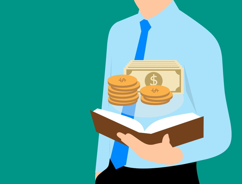 accounting, old man, reading a book, new business, colored background, young man, adult, finance concept, bills, guidance, front view, finance, reading magazine