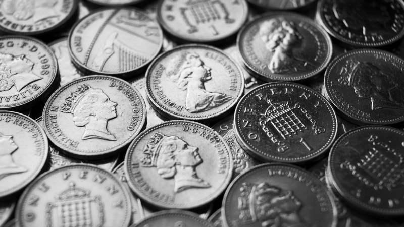 lot, close, silver, round, England, 2K, Money, Pennies, coin