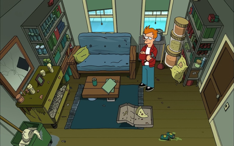 room, fry, philip, screenshots, futurama, 1080P