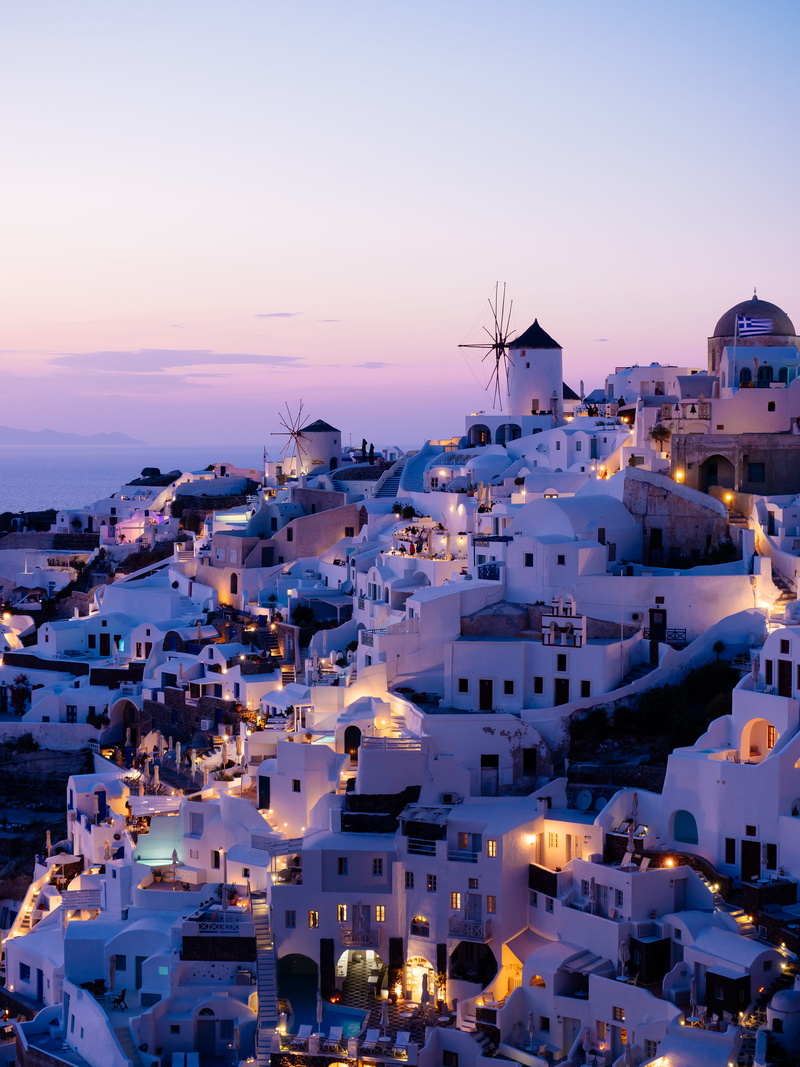 nature, illuminated, europe, dusk, yellow, stunning, town, sky, cityscape, light, house, architecture, editor, santorini, amazing, greece, buildings, high angle view
