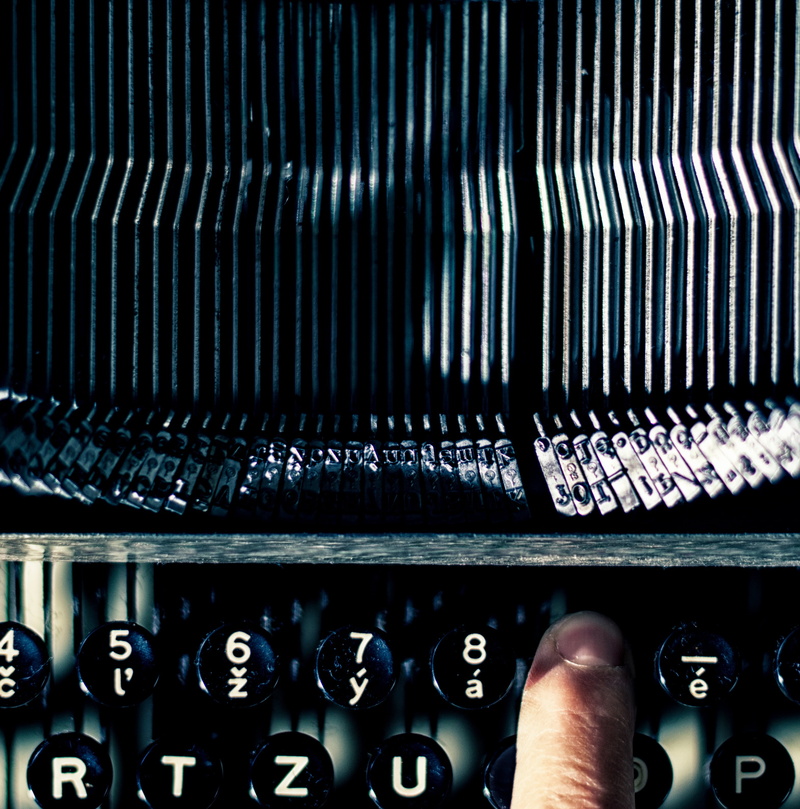 typewriter, hand, one person, body part, typing, human finger, 2K, key, journalism, metal, pressing, classic, machine, old, close-up, close, computer key