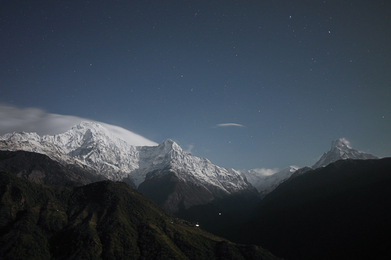 mountain, mountains, mountain peak, nature, environment, stars, astronomy, blue, star - space, cold temperature, winter, mountain range, tranquility, no people