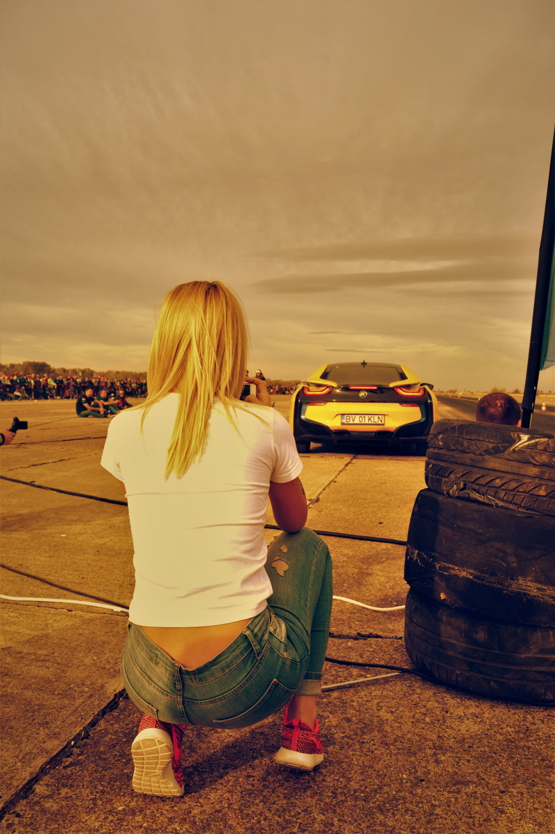 sunset, blonde, tyres, cloud - sky, 4K, transportation, rear view, sky, outdoors, BMW, leisure activity, casual clothing, Romania, looking at view, lifestyles