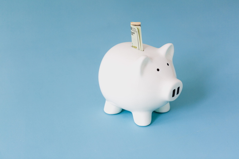 Money, studio shot, colored background, currency, blue background, coin bank, copy space, finance, photo, Piggy bank, bank account, wealth, blue, home finances