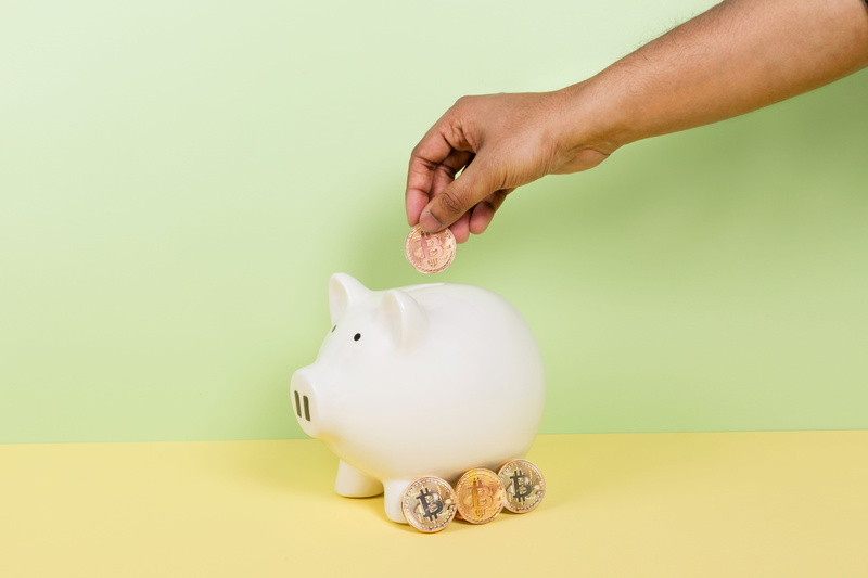 rain, studio shot, colored background, Money, business, savings, wealth, piggy, investment, Piggy bank, inserting, human hand, planning, coin bank, 4K