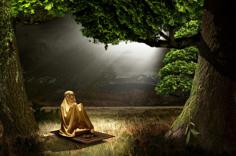tree, belief, human representation, girl, art and craft, ramadhan, pray, portrait, religion, outdoors, forest, statue, full length, tranquility, architecture