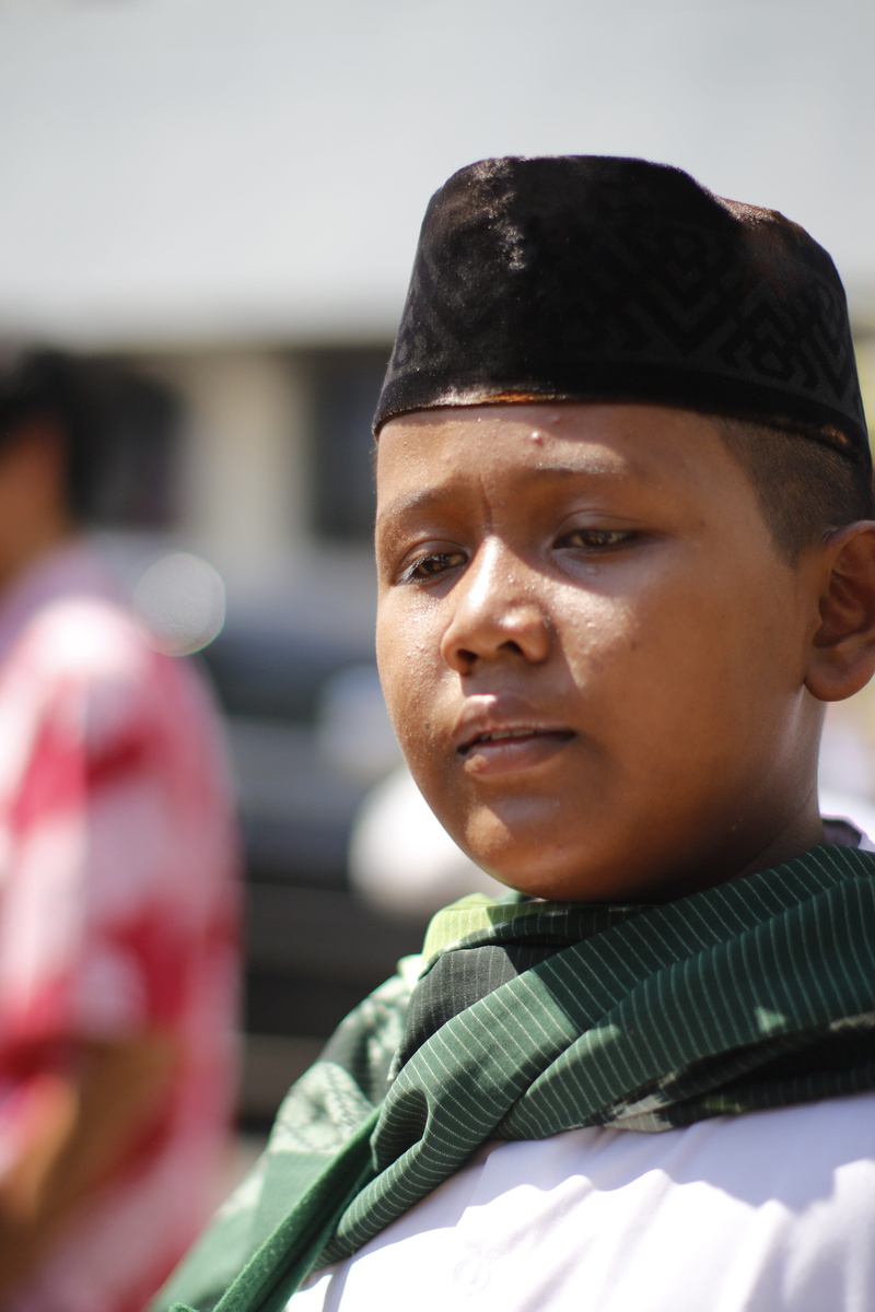 culture, focus on foreground, expression, clothing, portrait, peci, one person, men, 5K, looking, java, day, ramadhan, young men, face, lifestyles, child
