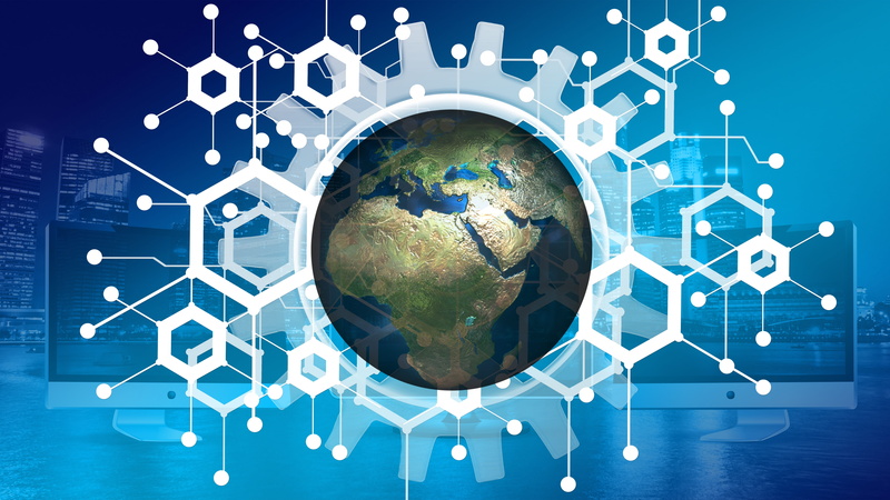planet - space, global communications, cyberspace, business, internet, space, technology, security, worldwide, data, three dimensional, connection, digital composite