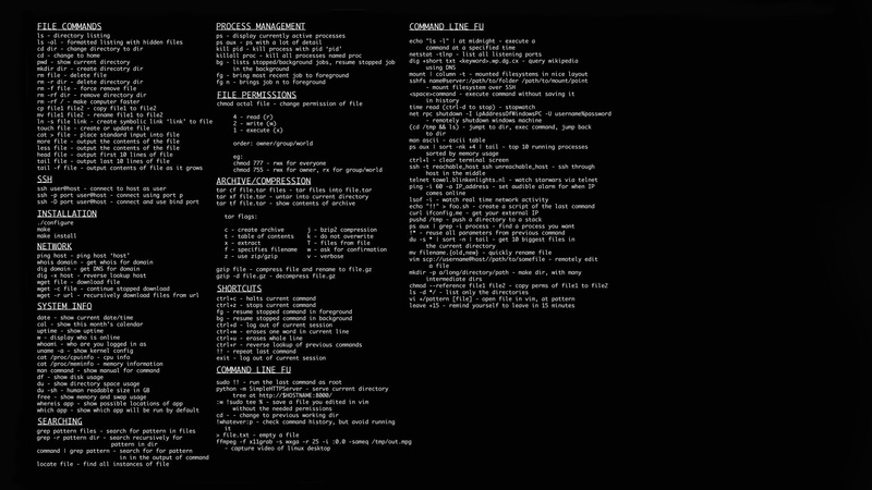 sheet, linux, 1080P, cheat, computer